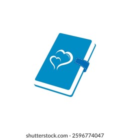 love diary book logo vector icon. love book logo icon illustration design.