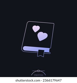 love diary icon with a gradient