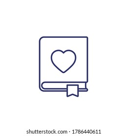 love diary icon, line vector
