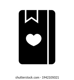 love diary icon or logo isolated sign symbol vector illustration - high quality black style vector icons
