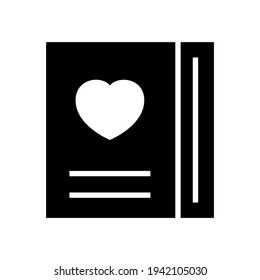 love diary icon or logo isolated sign symbol vector illustration - high quality black style vector icons
