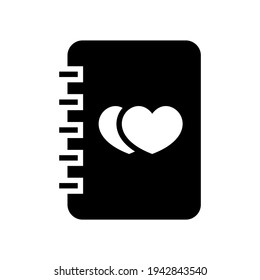 love diary icon or logo isolated sign symbol vector illustration - high quality black style vector icons
