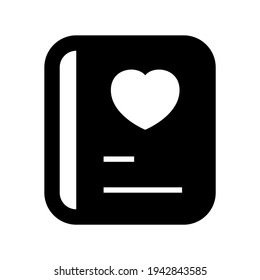 love diary icon or logo isolated sign symbol vector illustration - high quality black style vector icons
