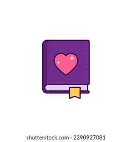 love diary icon with outline
