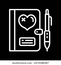 Love Diary Icon Vektorgrafik Design