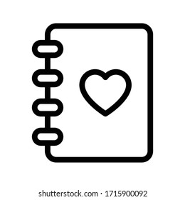 love diary vector thin line icon 