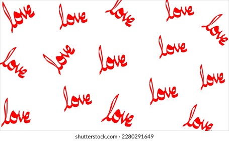 Liebe in verschiedene Richtungen auf weißem Hintergrund, Vektordesign für Wickelpapiere, Rückwürfe, Präsentationen, Karten, Textilien, die den Valentinstag markieren