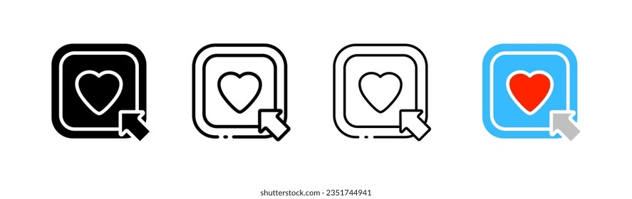 Love. Different styles, colored, love icon. Vector icons.
