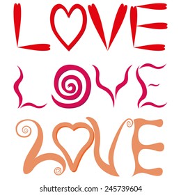 Love in different writing