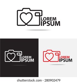 Love digital camera logo design. (Set of Camera logo design)