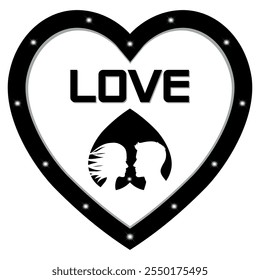 Love digital design, A hearts for Valentine's day, Holiday of all lovers, Valentine's Day February 14, Red icons, Heart and love, Black and White, vector illustration eps 10