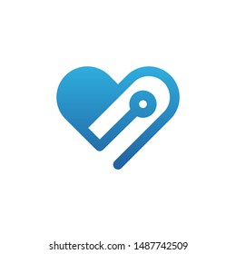 Love digital logo design idea - vector