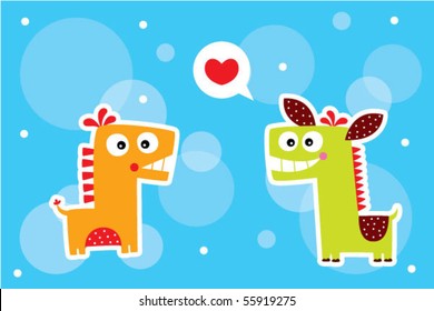 love dinosaur and horse