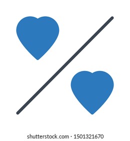 love discount glyph colour vector icon