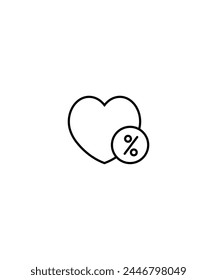 love with discount icon, vector best line con.