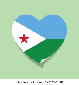 I love Djibouti flag heart vector illustration