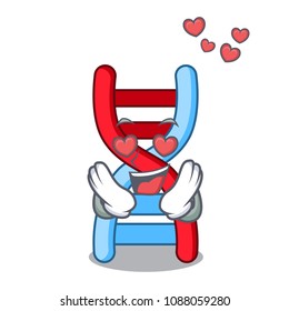 In love dna molecule mascot cartoon