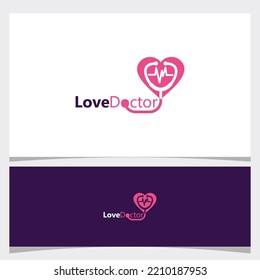 Love doctor logo icon vector isolated