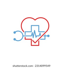 Love Doctor Medical logo icon symbol, modern pictogram logo, illustration vector graphic logo design