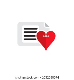 Love Document Logo Icon Design
