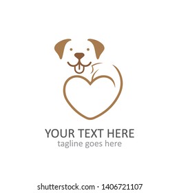 Love dog abstract vector logo