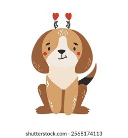 Love dog animal isolated, valentines animal, kids illustration