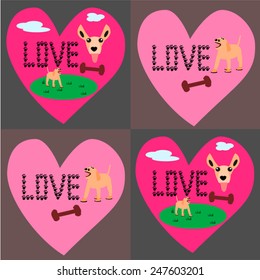 Love Dog Background Vector