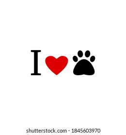 I love  dog, cat, pet - step with heart