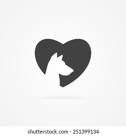 Love to dog icon.