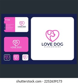 love dog logo design graphic template