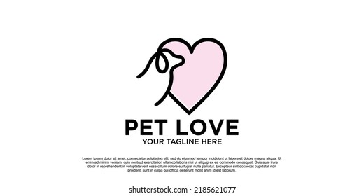 Love dog logo design unique  Premium Vector