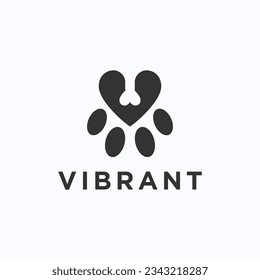 love dog logo design vector silhouette illustration