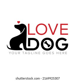 Love Dog. dog logo and icon design vector format. animal logo vector illustration. Creative Dog logo inspiration