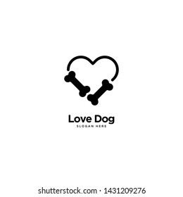 Love Dog Logo Outline Monoline