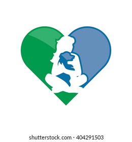 love and dog logo vector. 