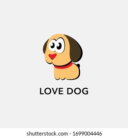Logo de Love dog. Ilustración vectorial.