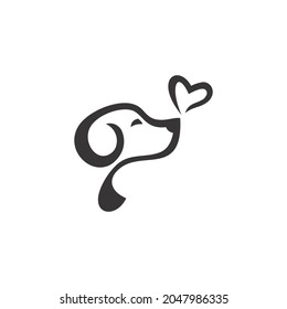 love dog logo vector simple and clean