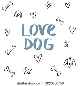 love dog pattern. Vector illustration