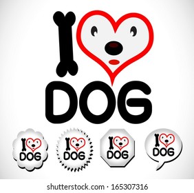 I Love Dog Signs With Heart And Text