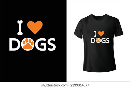 I love Dog T-Shirt Design, Unique, And Colorful Puppy T-Shirt Design