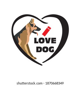 I love Dog Tshirt Design with vector