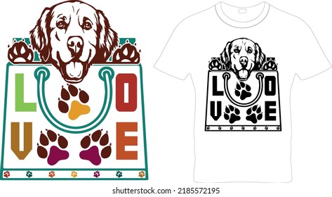  Love Dog T-Shirt, Love Shirt, Dog Lover T-Shirt, Animal Lovers Shirt, Dog Lover Shirt, Heart Shirt, Gift For Her– Printable Sublimation Design.