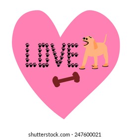 Love Dog Vector