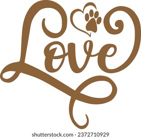 Love - dog vector design