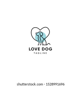 	
love dog vector graphic monoline download
