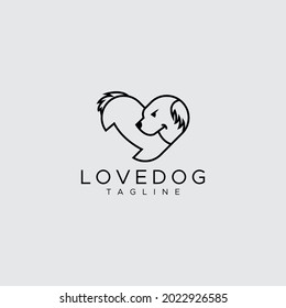 love dog vector graphic monoline download