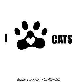 love dogs. animals paw print. vector illustration