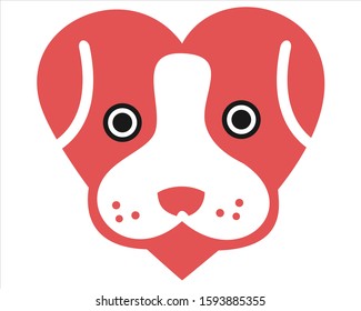 love with a dog's head shape