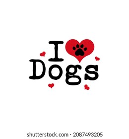 I Love Dogs icon. Vector illustration.