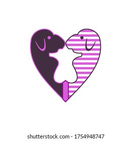 logotipo de perros de amor, logotipo de plantilla